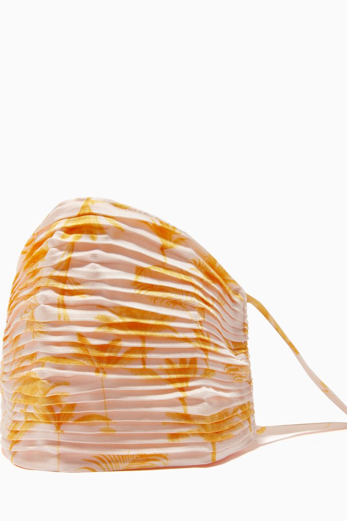 

Pineapple Palm Pleated Face Mask, Multicolour