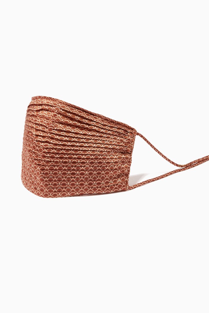 

Pleated Face Mask, Brown