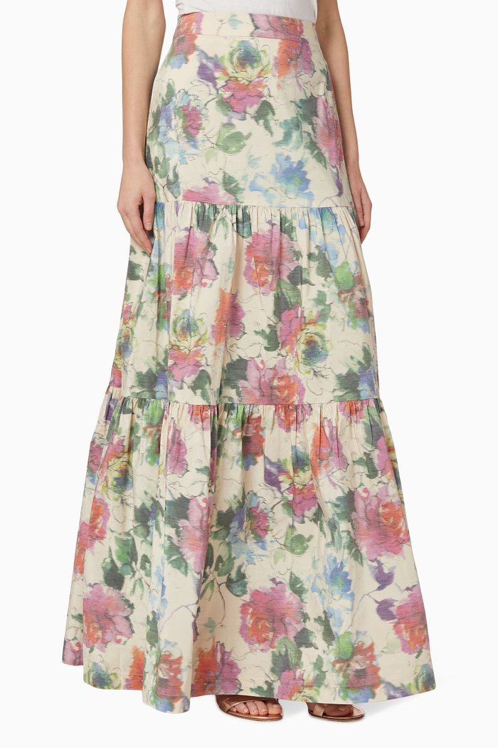 

Sfavillante 1 Floral Print Skirt, Pink