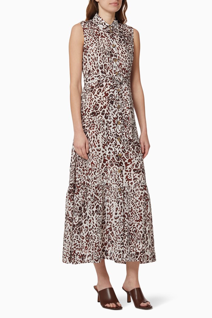 

Sfrontato Leopard Print Dress, White