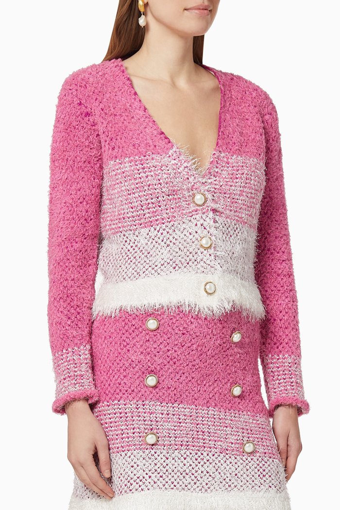 

Agone Faux Fur Cardigan, Pink