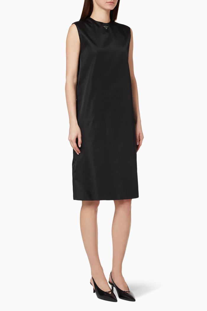 

Triangle Logo Re-Nylon Gabardine Dress, Black
