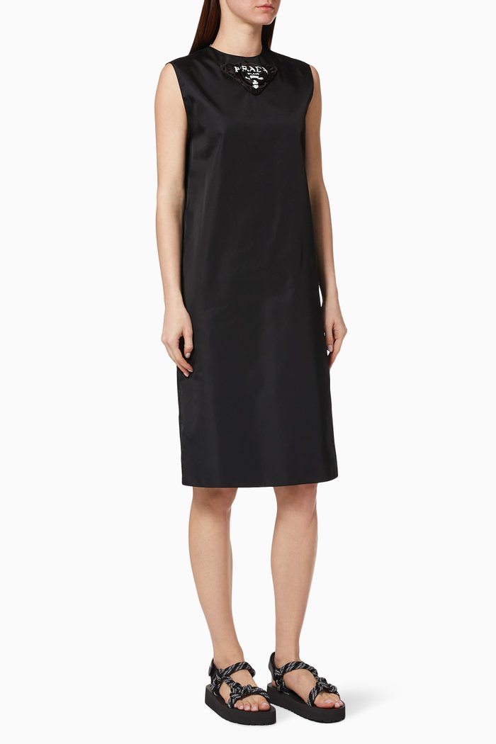 

Triangle Logo Re-Nylon Gabardine Dress, Black