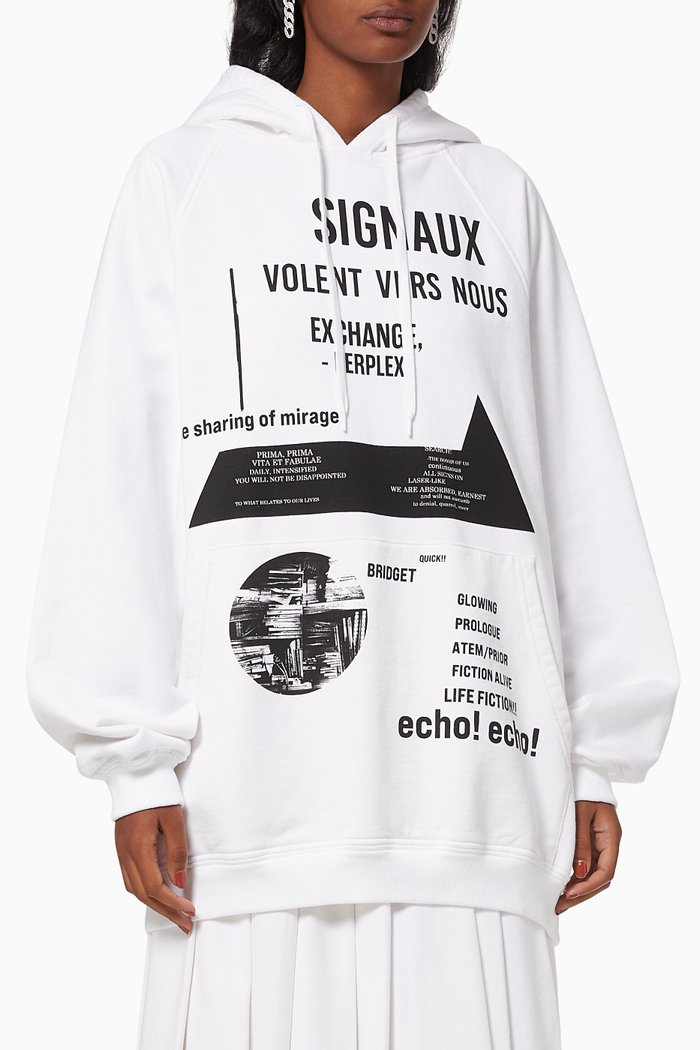 

Peter de Potter Oversized Hooded Sweatshirt in Cotton, White
