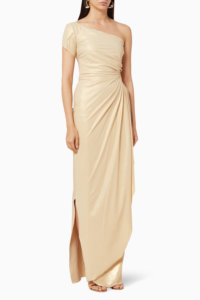 

Aleksandrina One Shoulder Gown, Gold