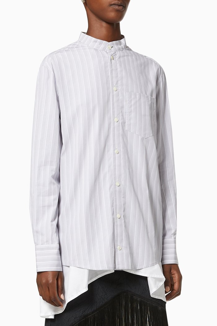 

Reversible Popeline Melting Shirt, Grey