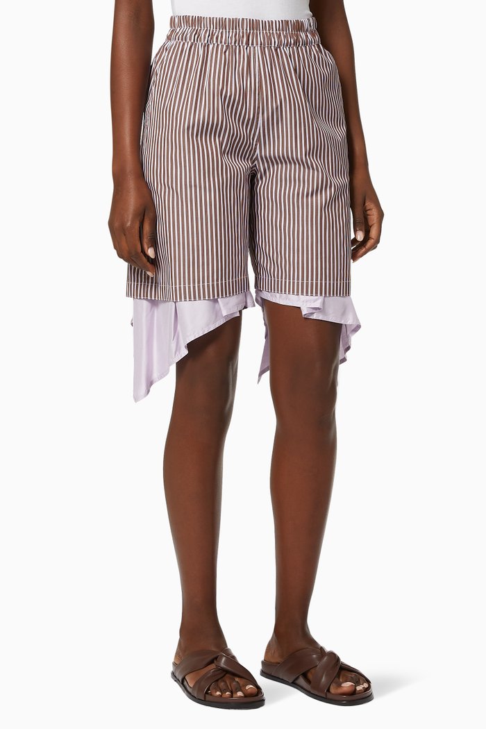 

Reversible Popeline Melting Shorts, Brown