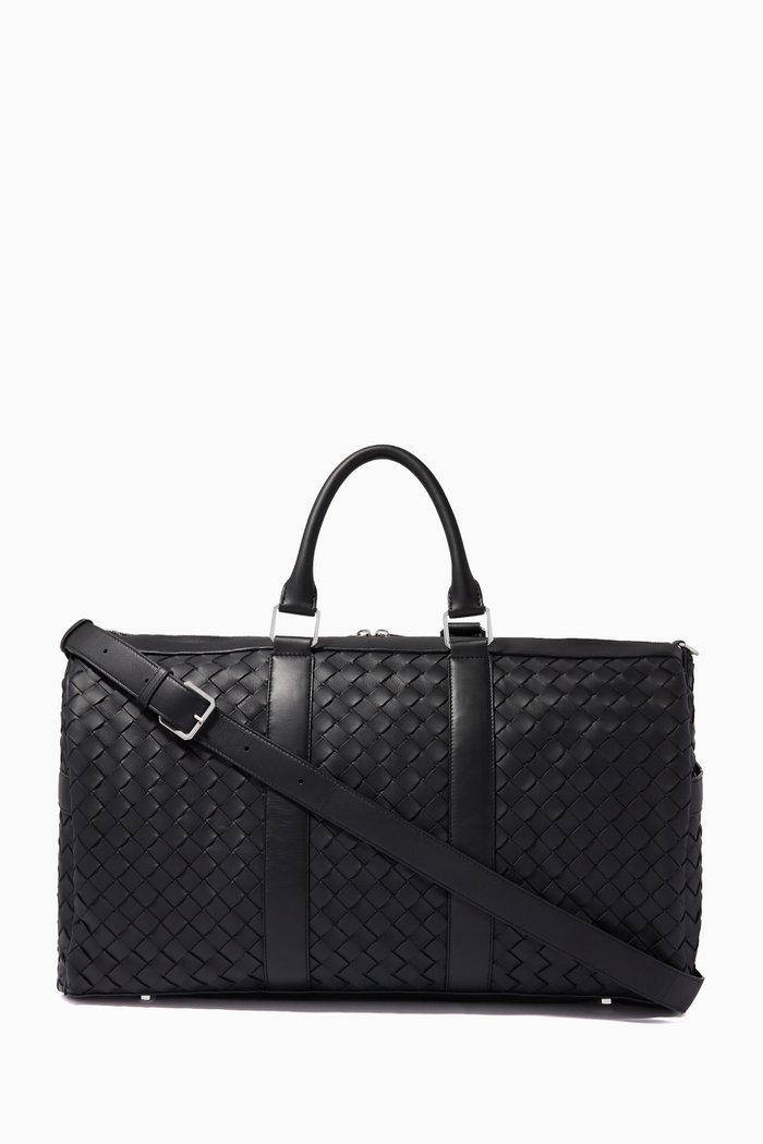 

Duffle Bag in Intrecciato Hydrology Calfskin, Black