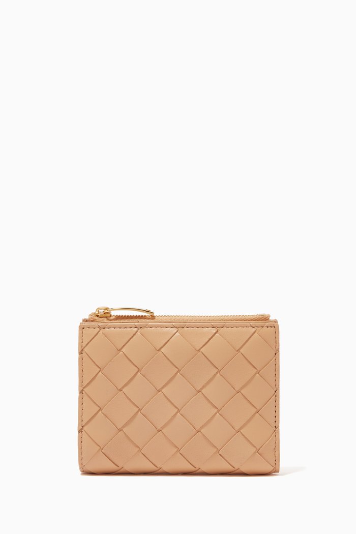 

Mini Bi-fold Wallet in Intrecciato Nappa, Neutral