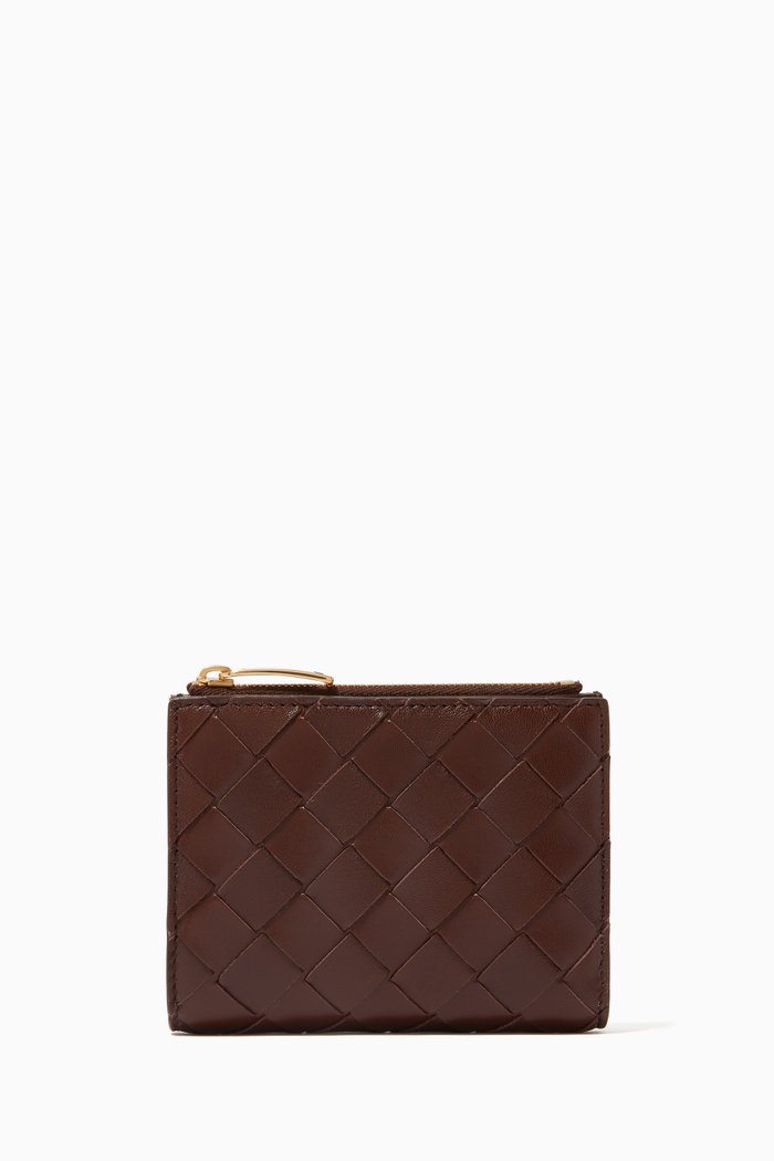 

Mini Bi-fold Wallet in Intrecciato Nappa, Brown