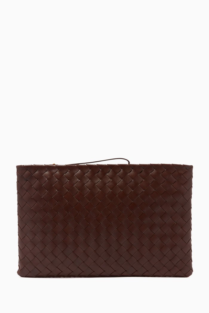 

Pouch in Intrecciato Nappa, Brown