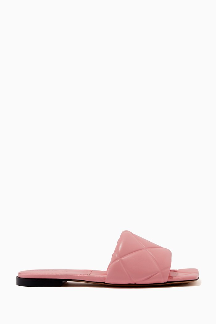

Flat Sandals in Quilted Embossed Nappa, Pink