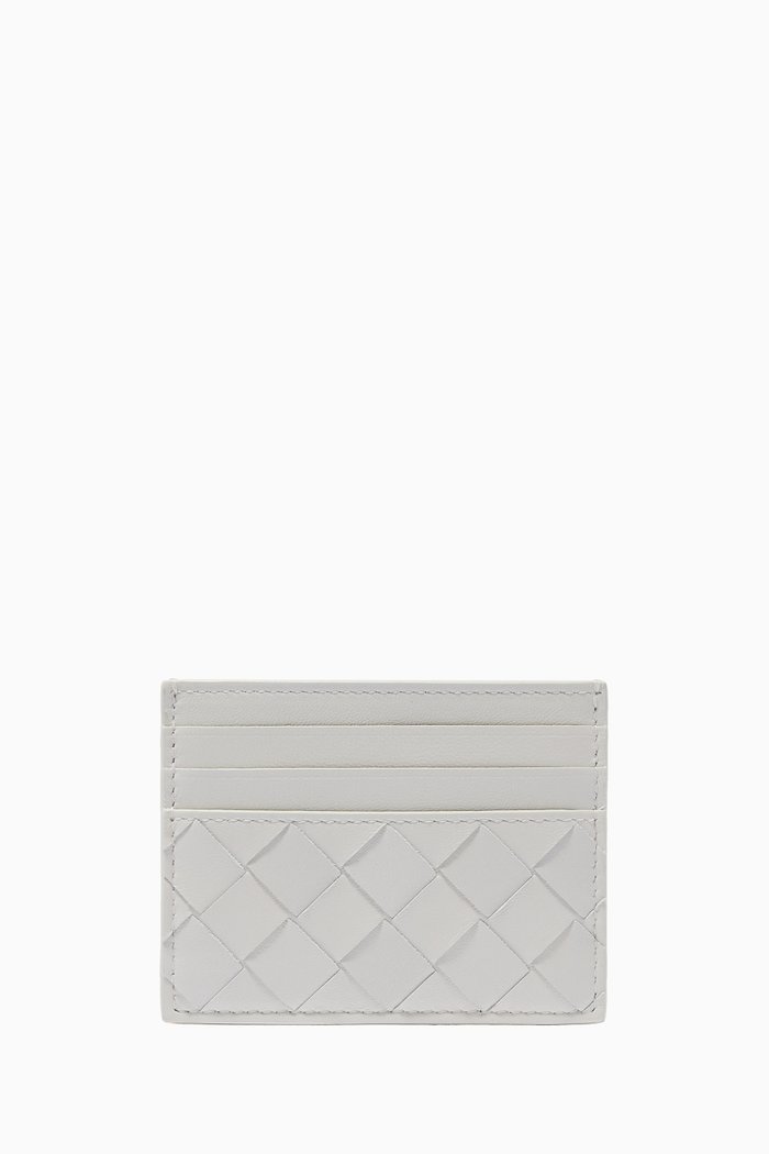 

Card Holder in Intrecciato Nappa, White