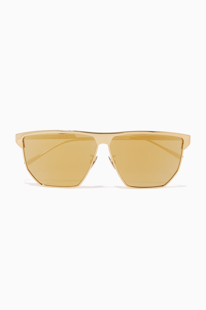 

Angular Aviator Sunglasses, Gold