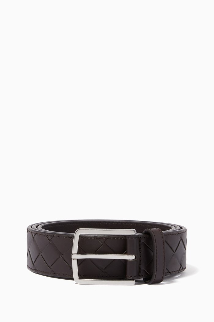 

Belt in Intrecciato Calfskin, 35mm, Brown
