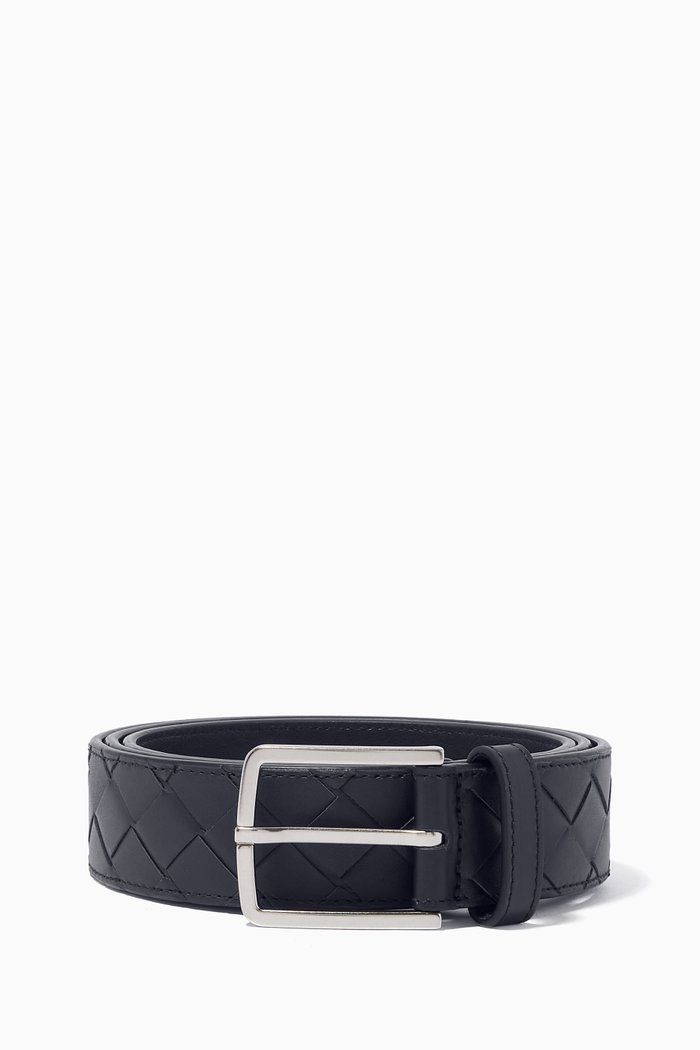 

Belt in Intrecciato Calfskin, 35mm, Blue