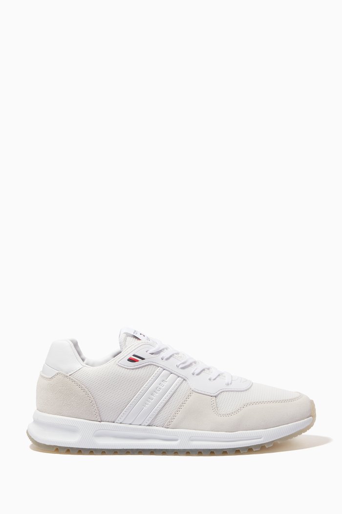 

Modern Trainers in Suede & Mesh, White