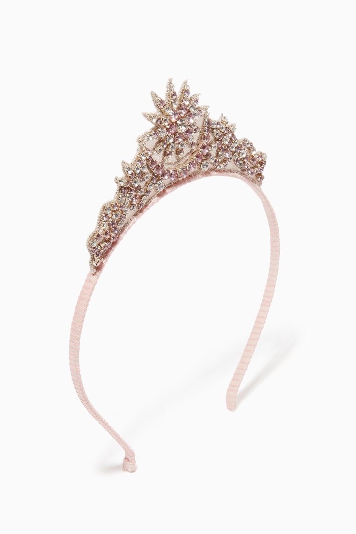 

London Crystal-Embellished Tiara, Pink