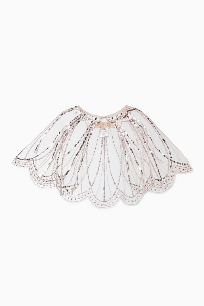 Cape Town Embellished Tulle Cape, Pink