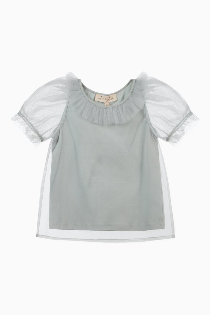 

Brighton Ruffled Tulle Top, Blue
