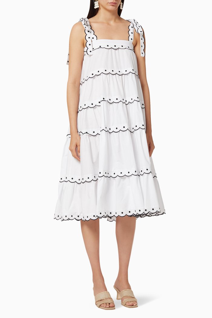 

Emely Tiered Ruffle Dress, White