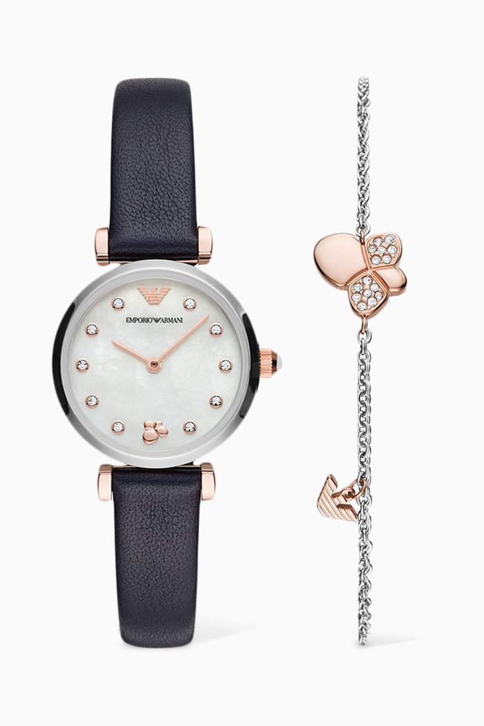 

Gianni Quartz Watch & Bracelet Set, White