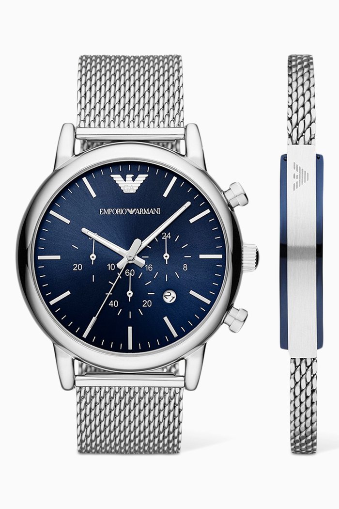 

Luigi Sport Chronograph Watch & Bracelet Set, Black
