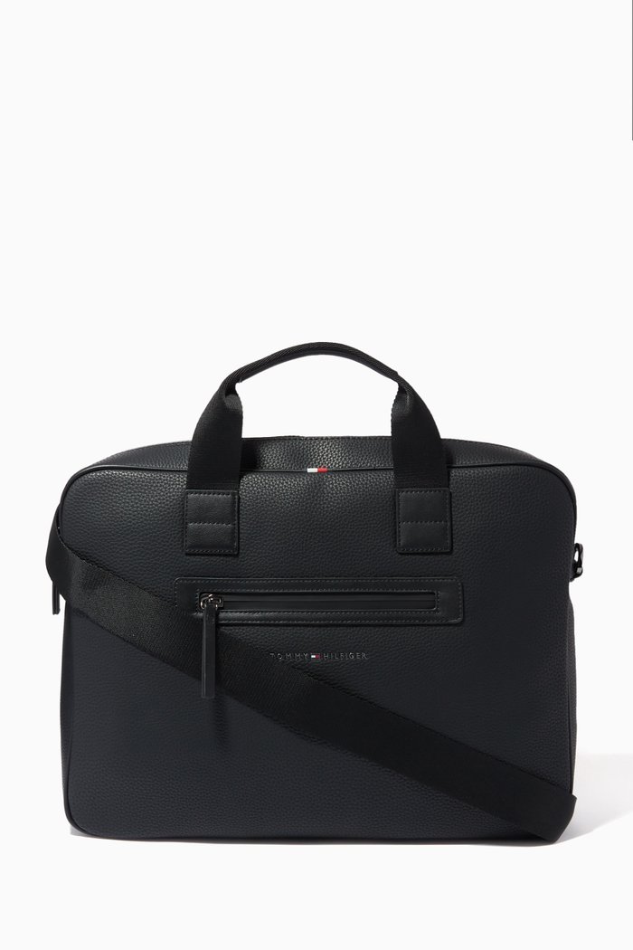 

Essential Laptop Bag in Pebble Grain PU, Black