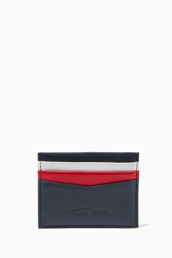 

Signature Card Holder in Leather, Blue