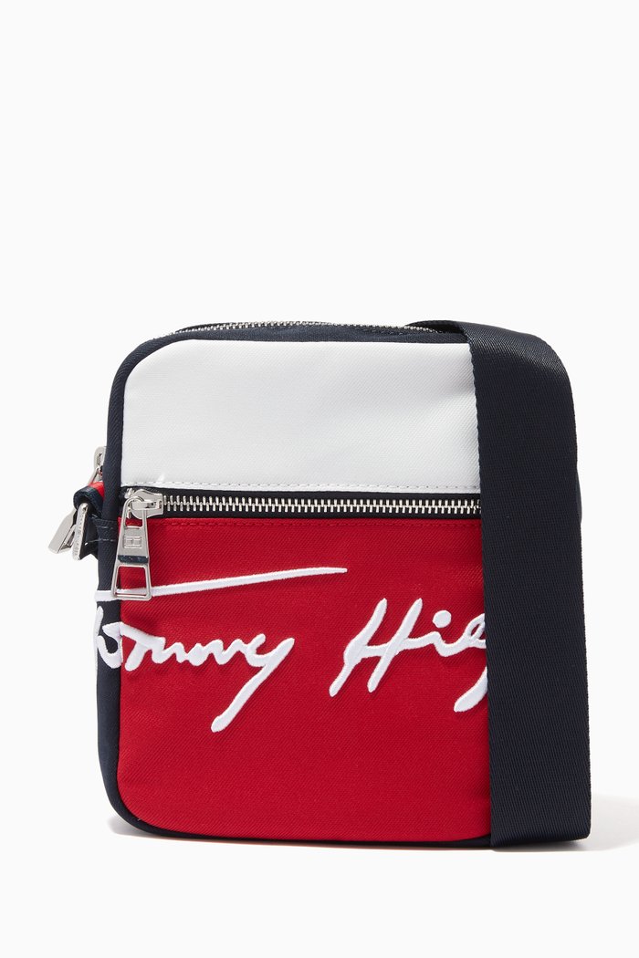 

Small Signature Logo Embroidery Reporter Bag, Blue