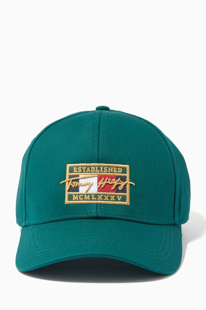 

Signature Flag Patch Baseball Cap in Organic Cotton, Green