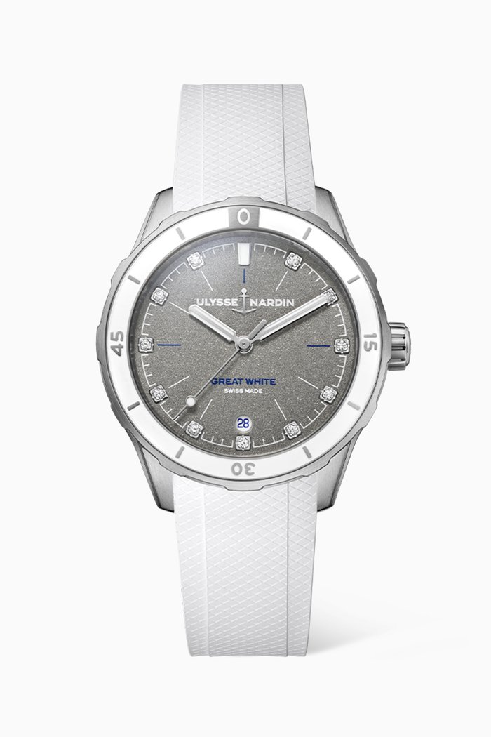 

Limited Edition Lady Diver Watch, 39 mm, White