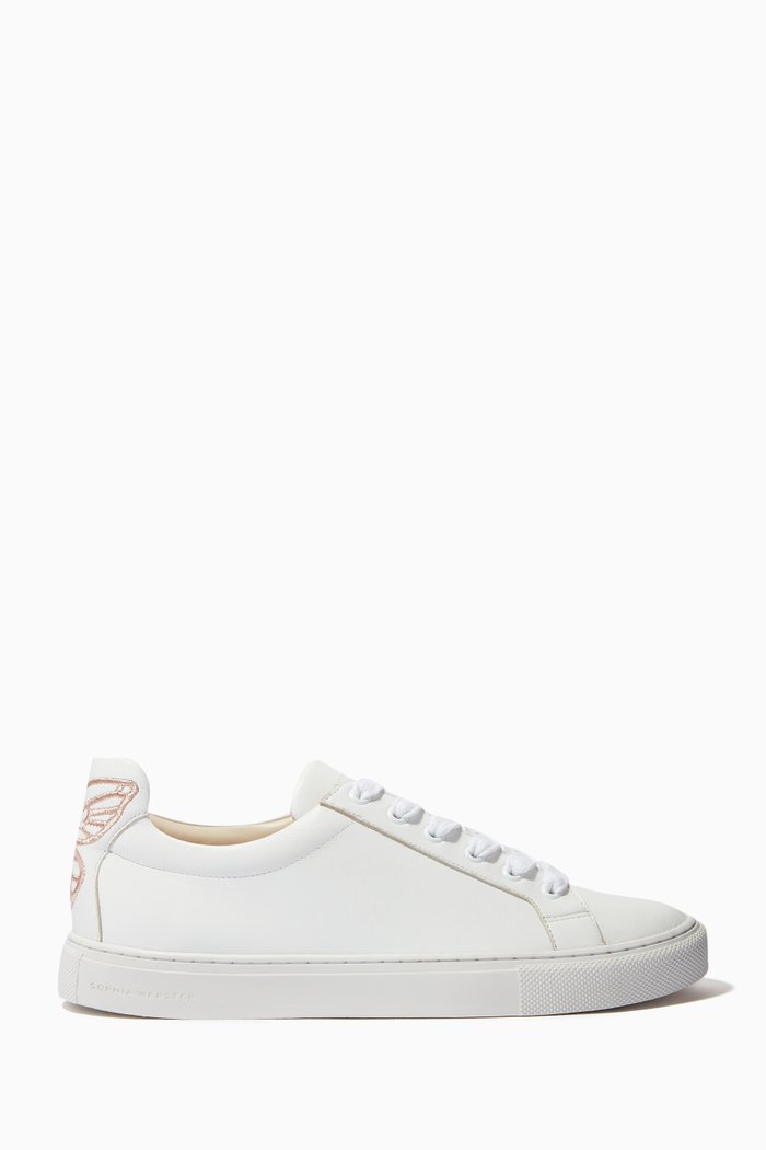 

Butterfly Sneakers in Leather, White