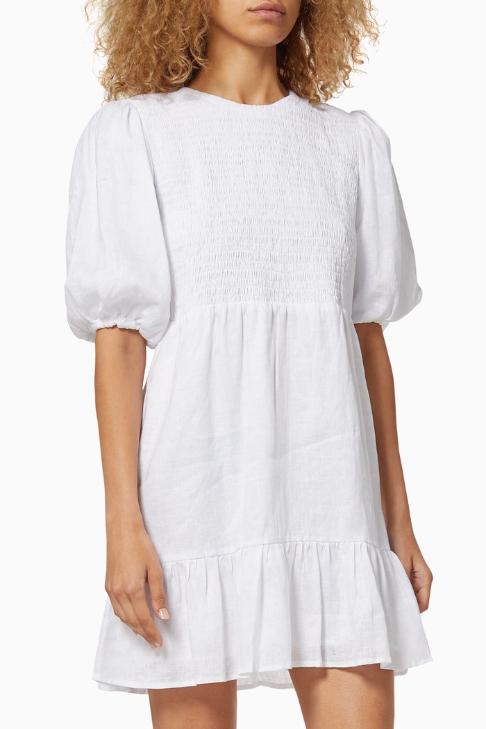 

Lorica Linen Dress, White
