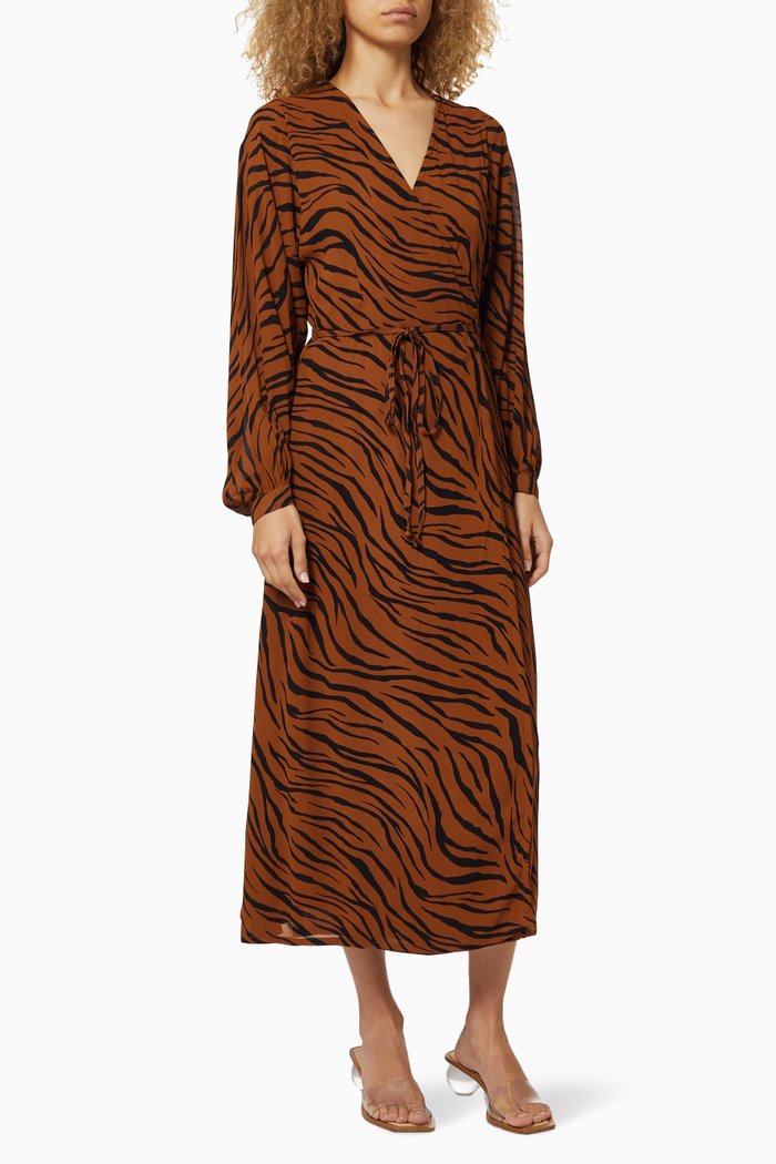 

Florian Chiffon Wrap Dress, Brown