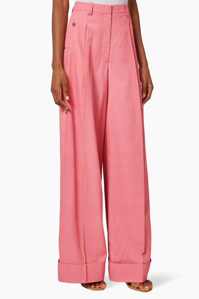 

Flou Wide-Leg Pants in Sustainable Viscose Blend, Pink