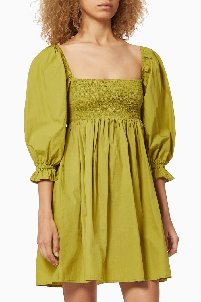 

Arles Poplin Mini Dress, Green