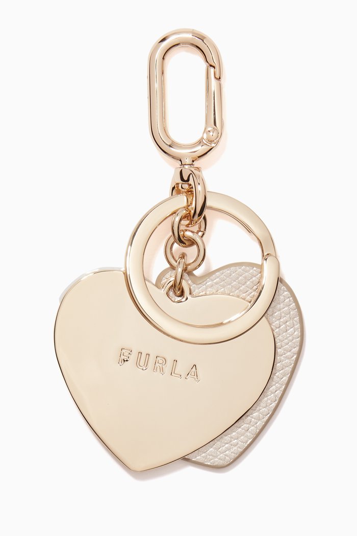 

Venus Heart Keyring in Metal & Glitter, Gold