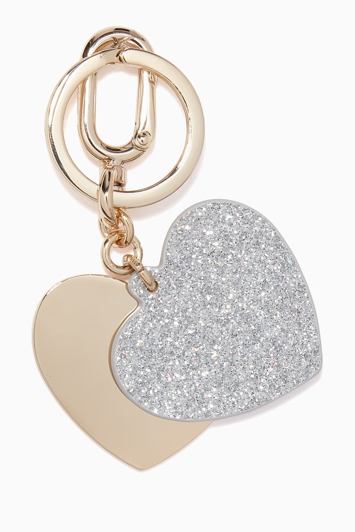 

Venus Heart Keyring in Metal & Glitter, Silver