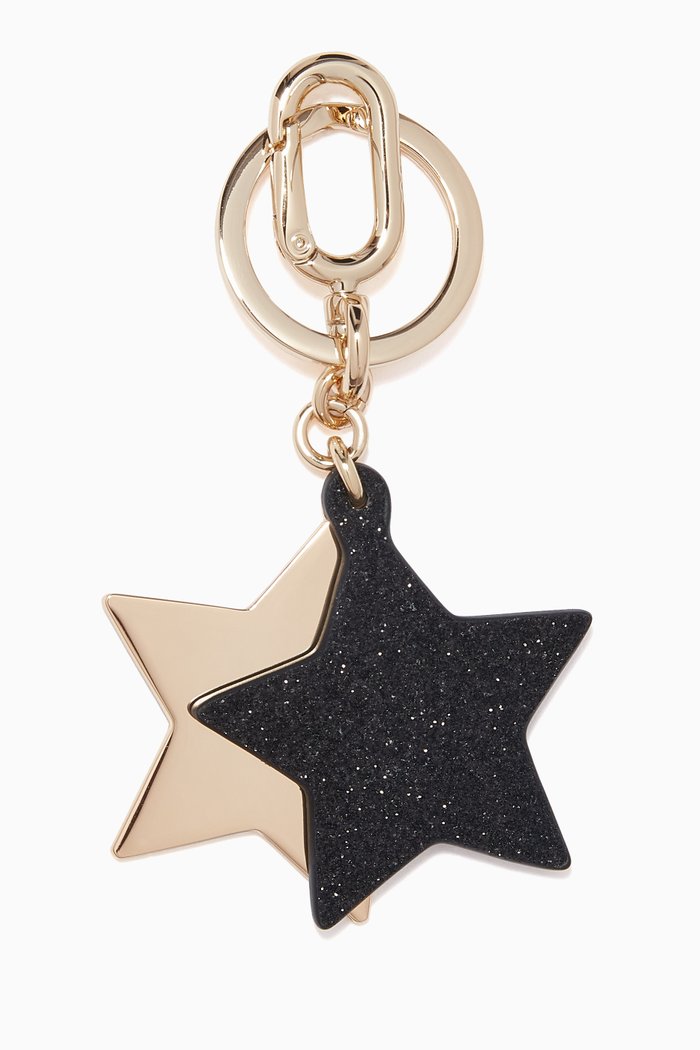 

Venus Star Keyring in Metal & Glitter, Black