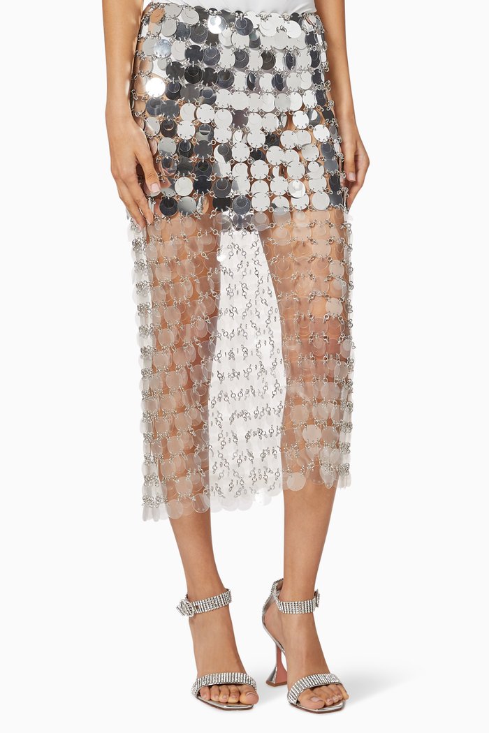 

Sparkle Midi Skirt, Silver