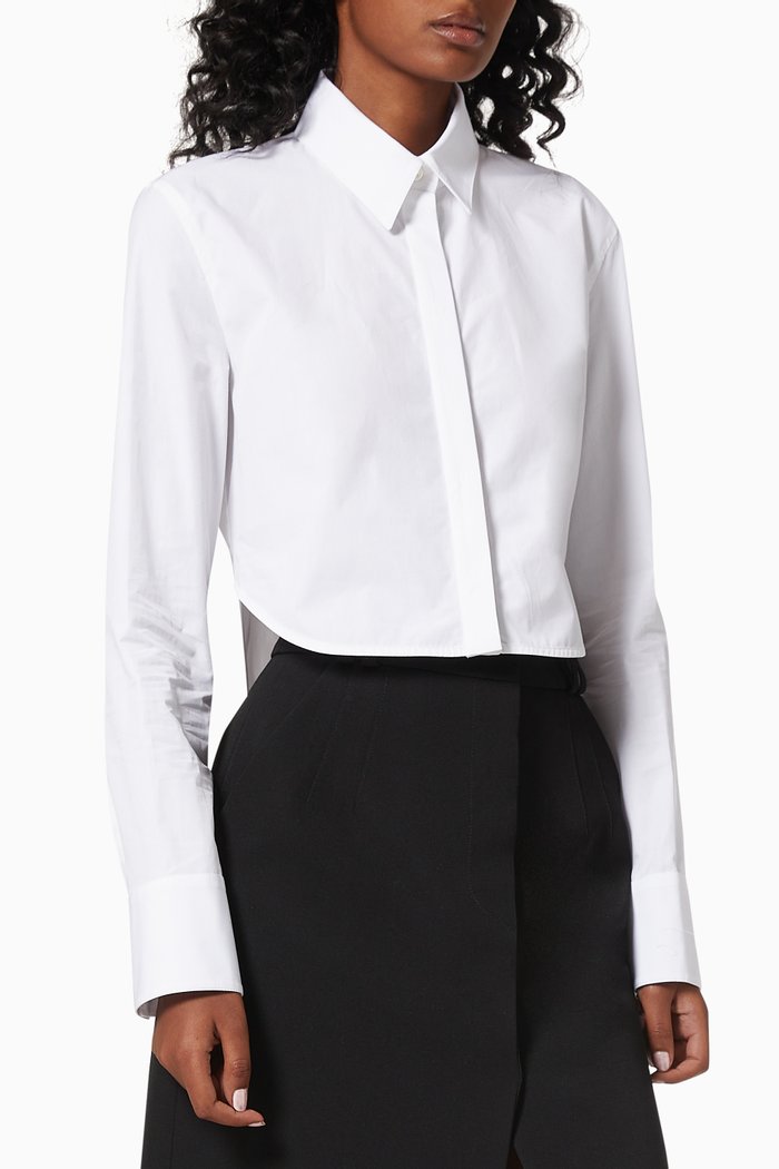 

Crop Shirt in Poplin, White
