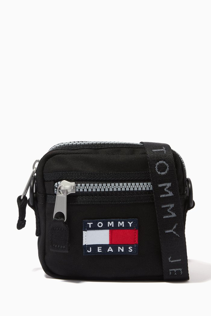 

Logo Reporter Bag in Recycled Cotton & Cotton, Black