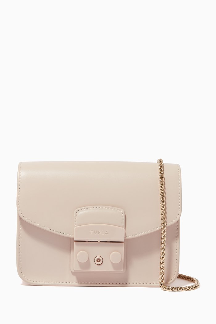 

Mini Metropolis Crossbody Bag in Leather, Pink