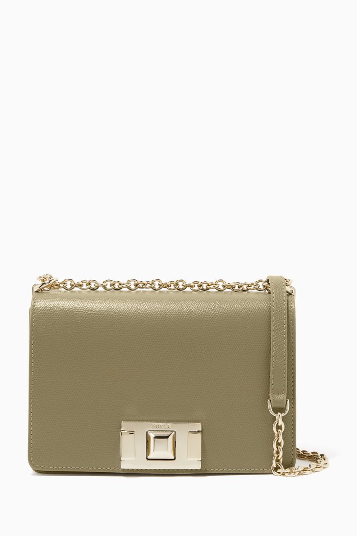 

Mini Mimi Crossbody Bag in Leather, Grey