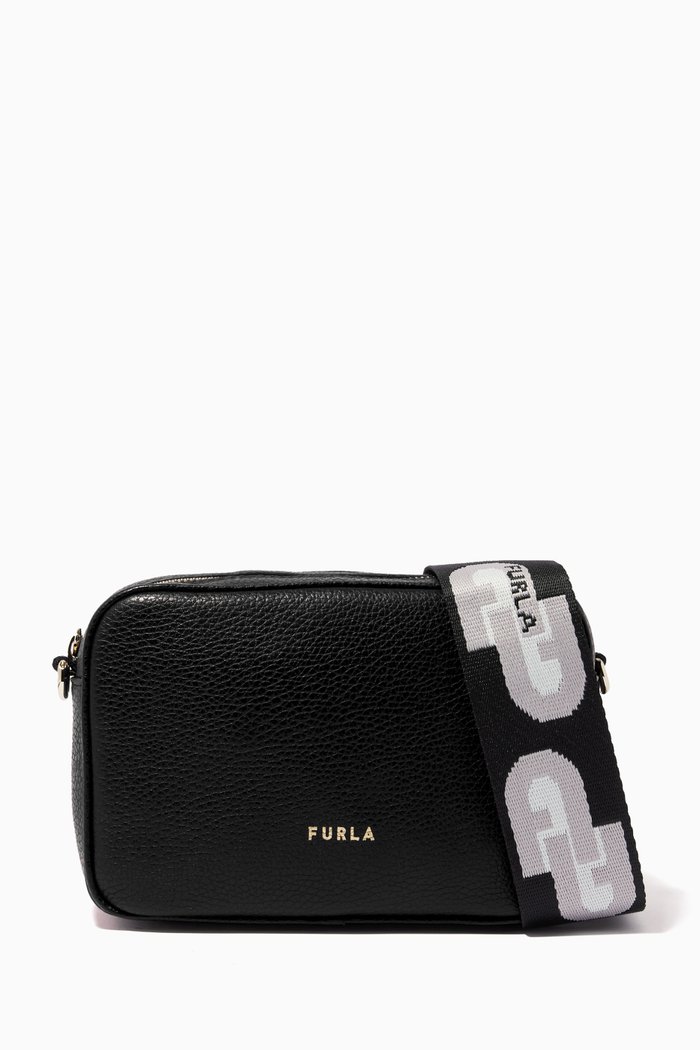 

Mini Real Camera Bag in Leather, Black