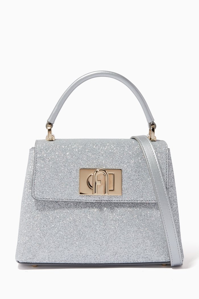

Mini 1927 Top Handle Bag in Glitter, Silver