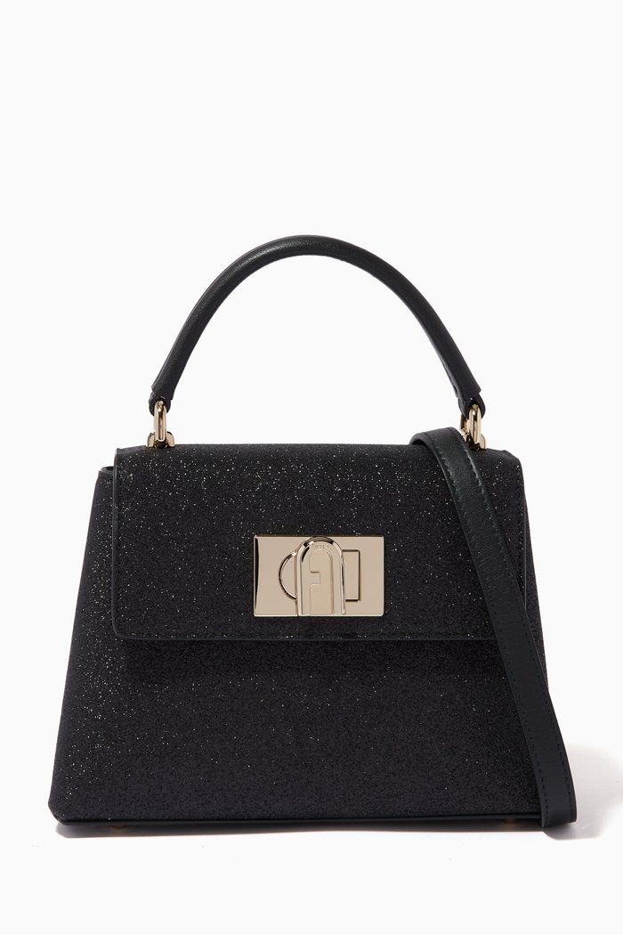 

Mini 1927 Top Handle Bag in Glitter, Black