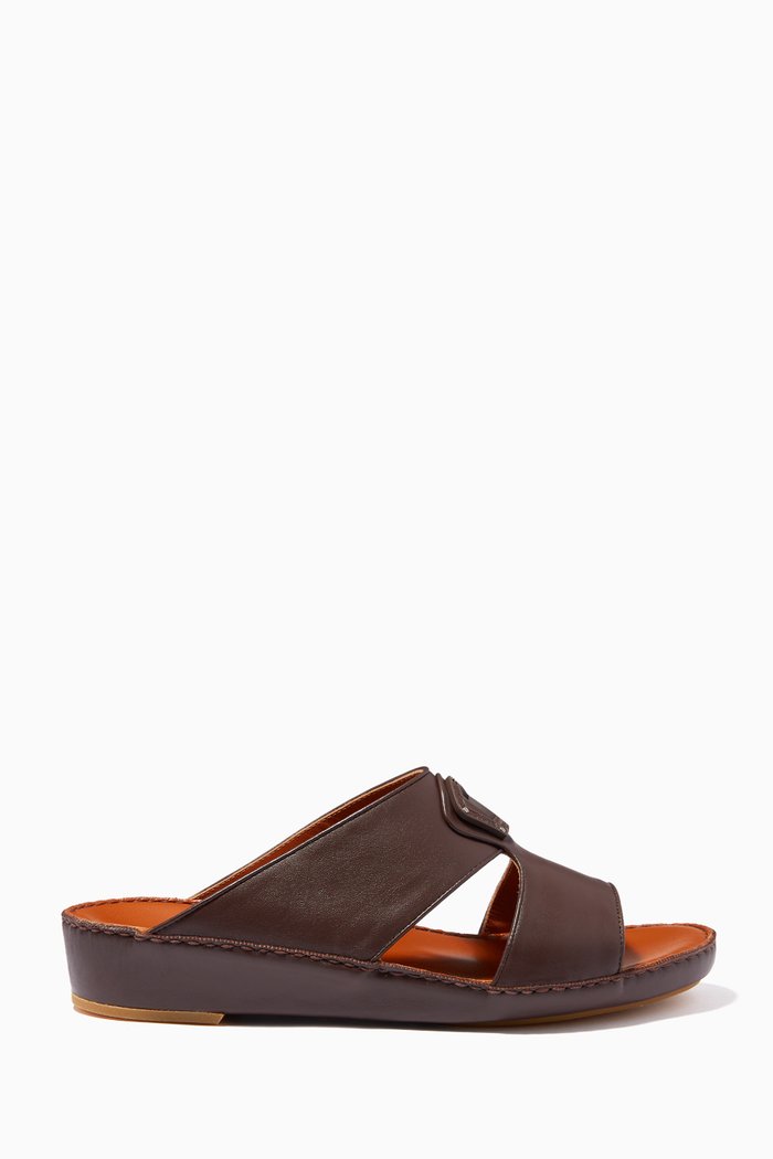 Peninsula Sandals in Softcalf, Brown