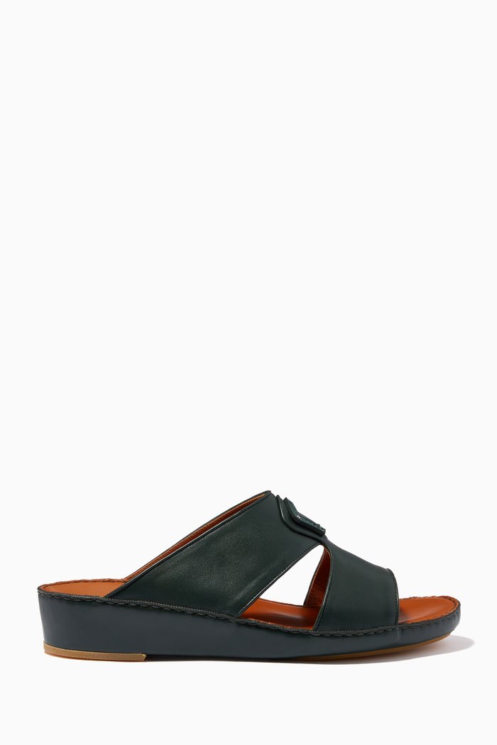 Peninsula Sandals in Softcalf, Green